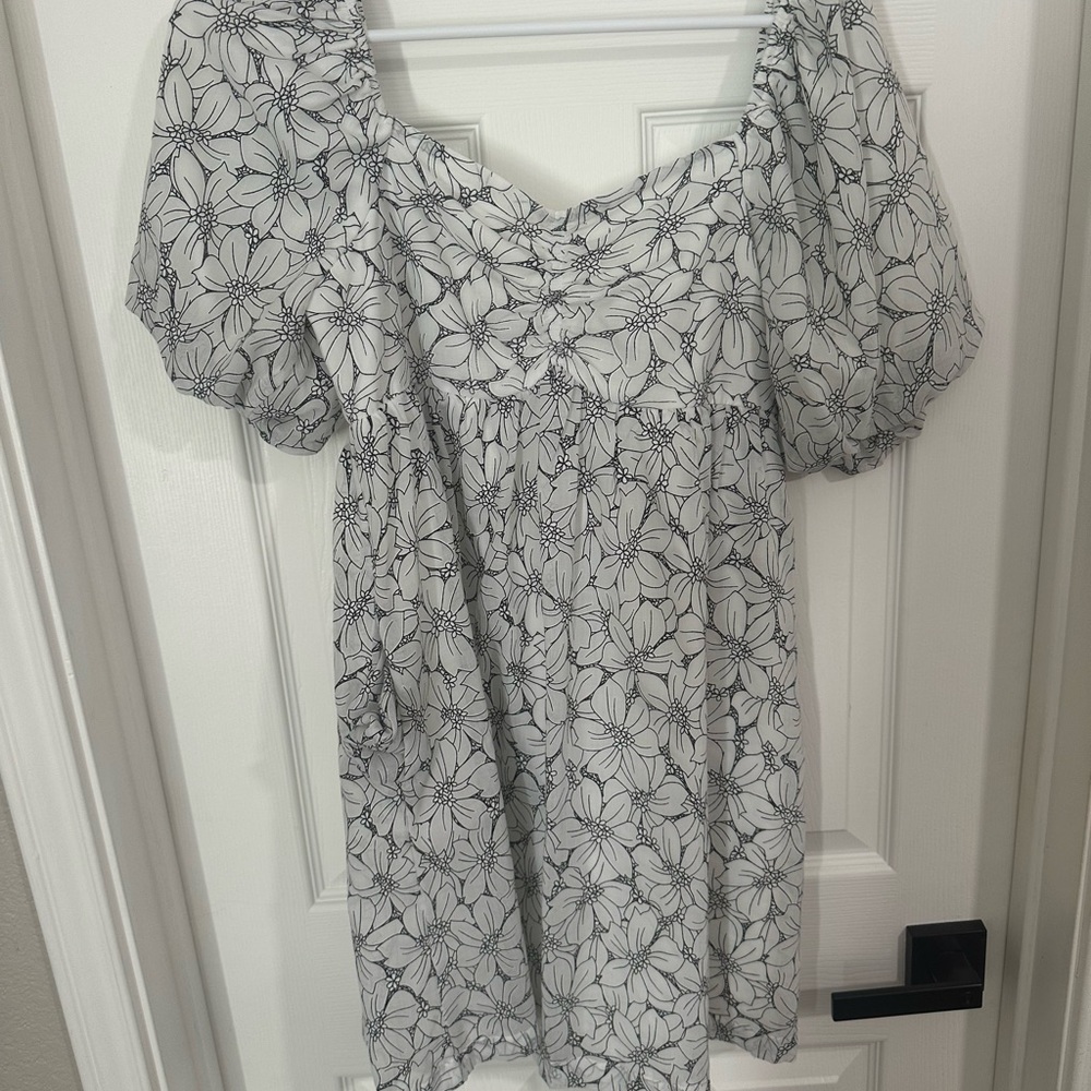 Altar'd State Black and White Floral Mini Dress